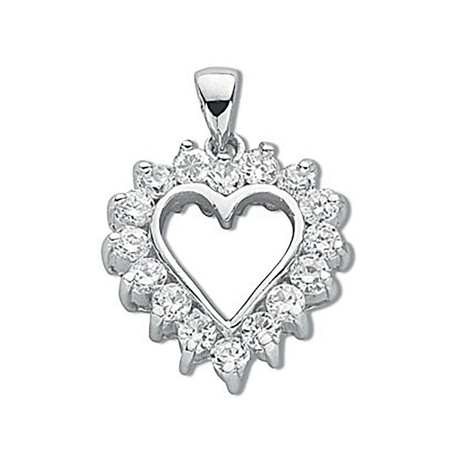 Silver Claw Set Cubic Zirconia Heart Pendant - Fine Necklace - Certified Authentic - Swiss Ma – Luxury Jewellery by Im